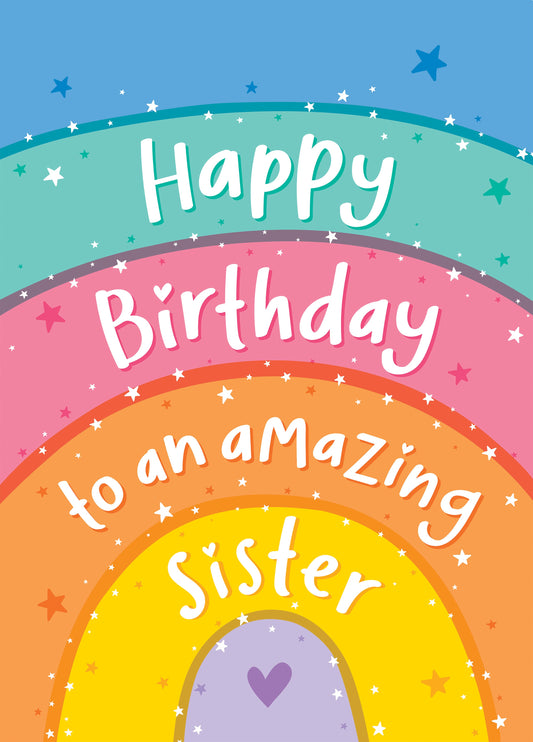 Amazing Sister Rainbow Card