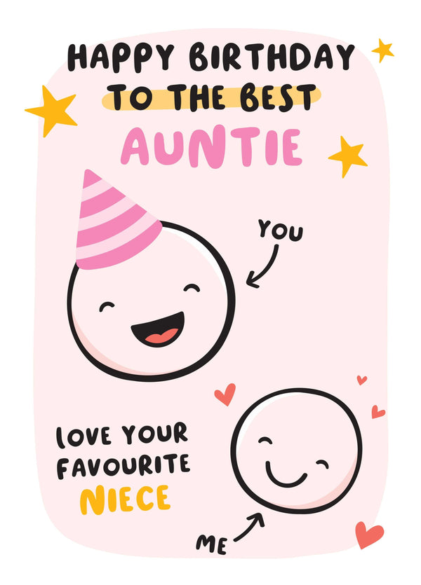 Best Auntie Birthday Card - From Niece