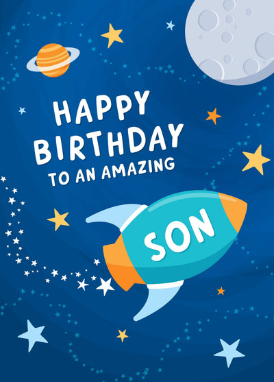 Space Birthday Card Son
