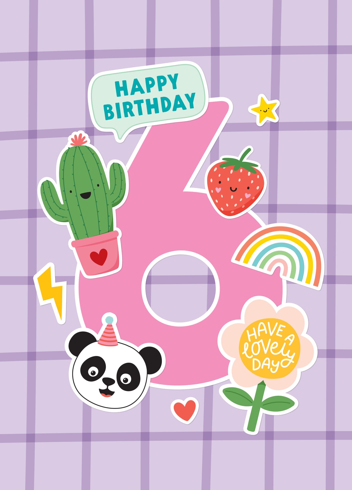 Sticker 6th Birthday Card