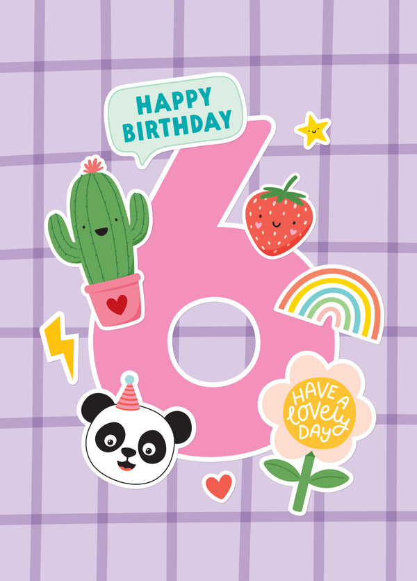 Sticker 6th Birthday Card