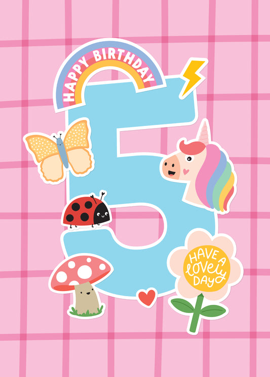 Sticker 5th Birthday Card