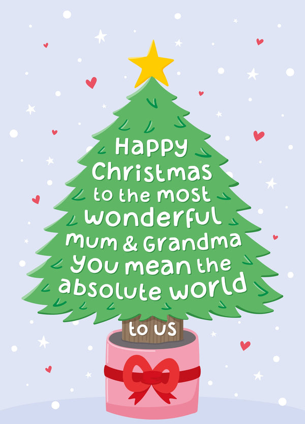 Wonderful Mum & Grandma Christmas Tree Card