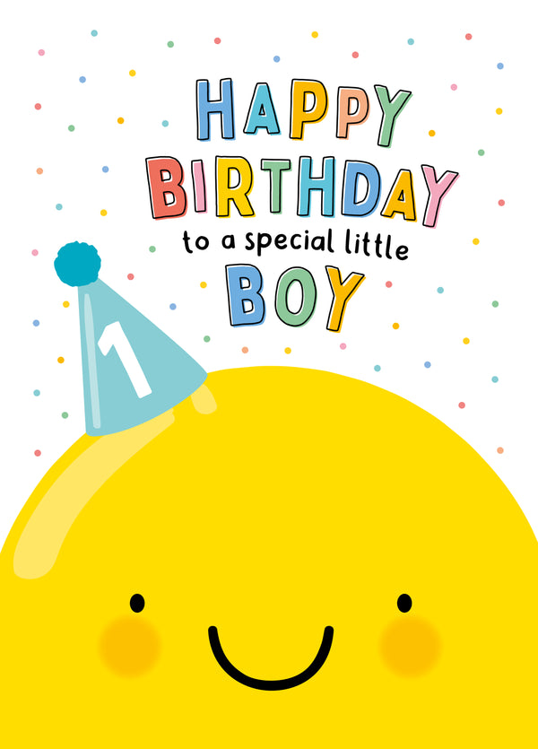 Happy Balloon 1st Birthday Card - Birthday Boy