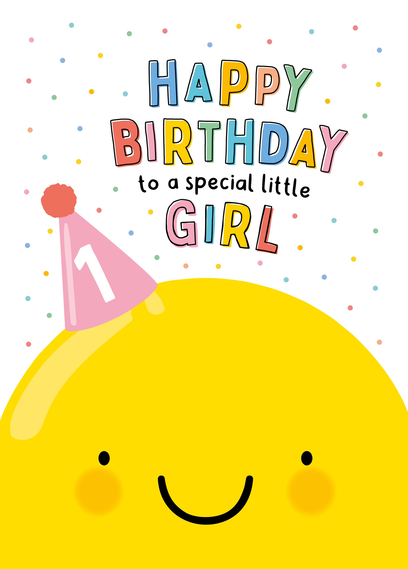 Happy Balloon 1st Birthday Card - Birthday Girl