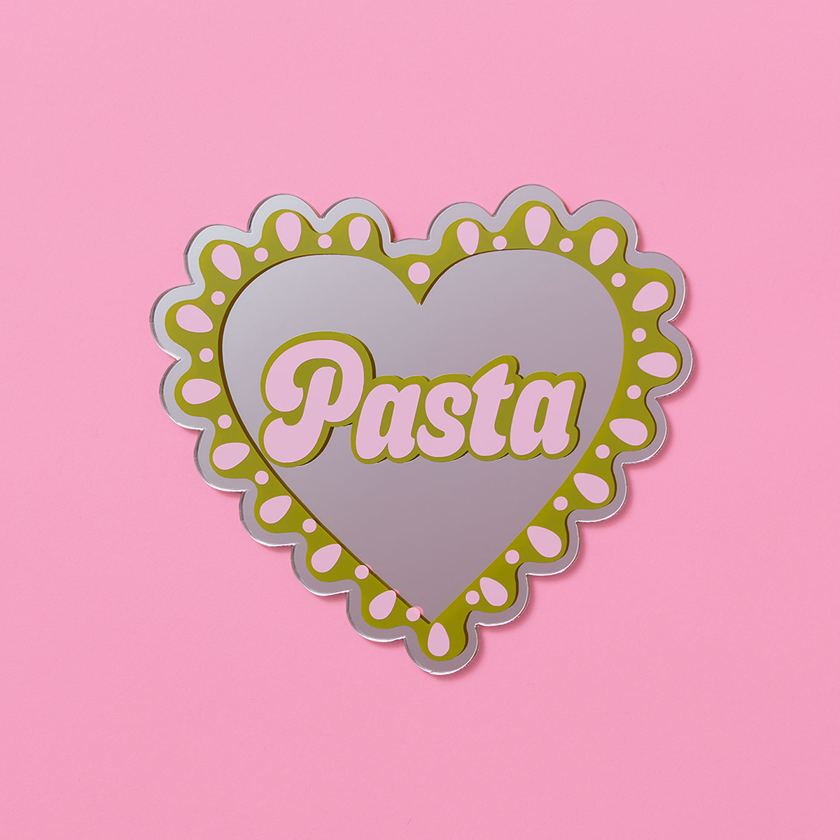 Love Pasta Frilly Heart Mirror