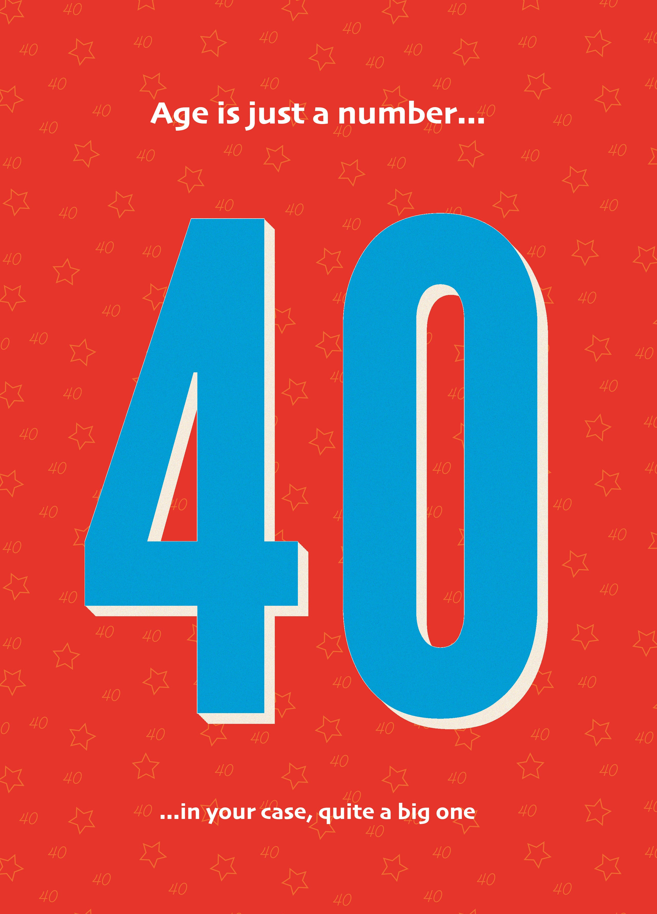 Just A Number 40s Birthday Card Just A Number 40s Birthday Card
