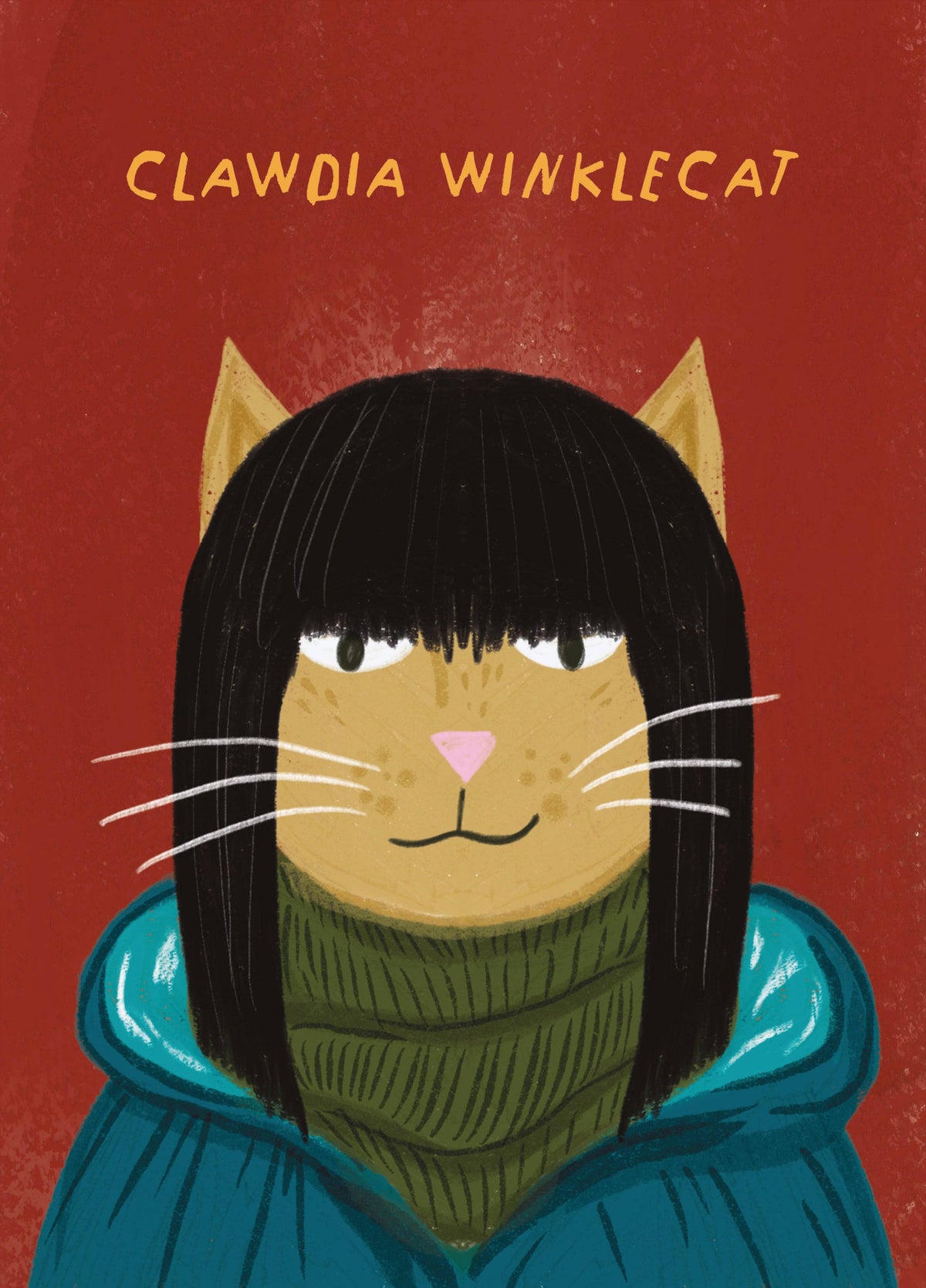 Clawdia Winklecat Cat Art Card