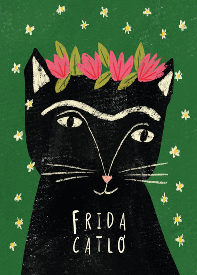 Frida Catlo Cat Art Card