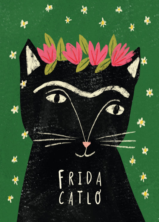 Frida Catlo Cat Art Card