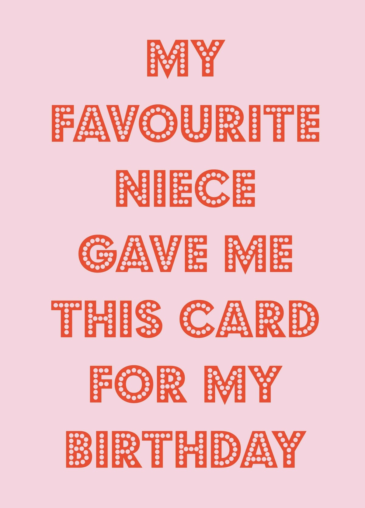 Birthday Wishes Favourite Niece Card