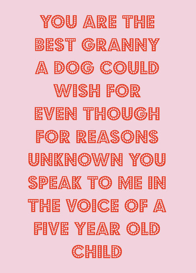 Best Dog Granny Card
