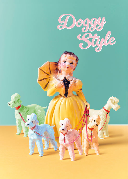 Doggy Style Lady With Pampered Poodles