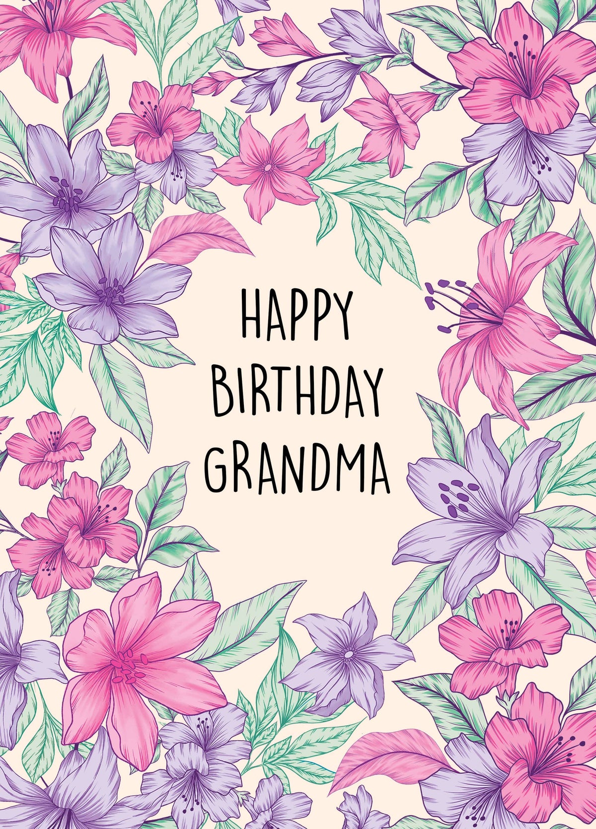 Gorgeous Botanical Birthday Card For Grandma