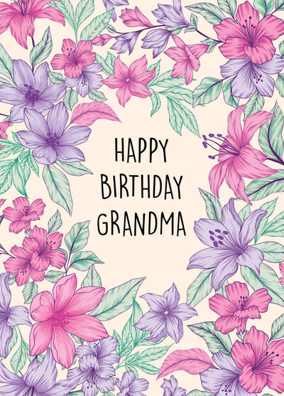 Gorgeous Botanical Birthday Card For Grandma