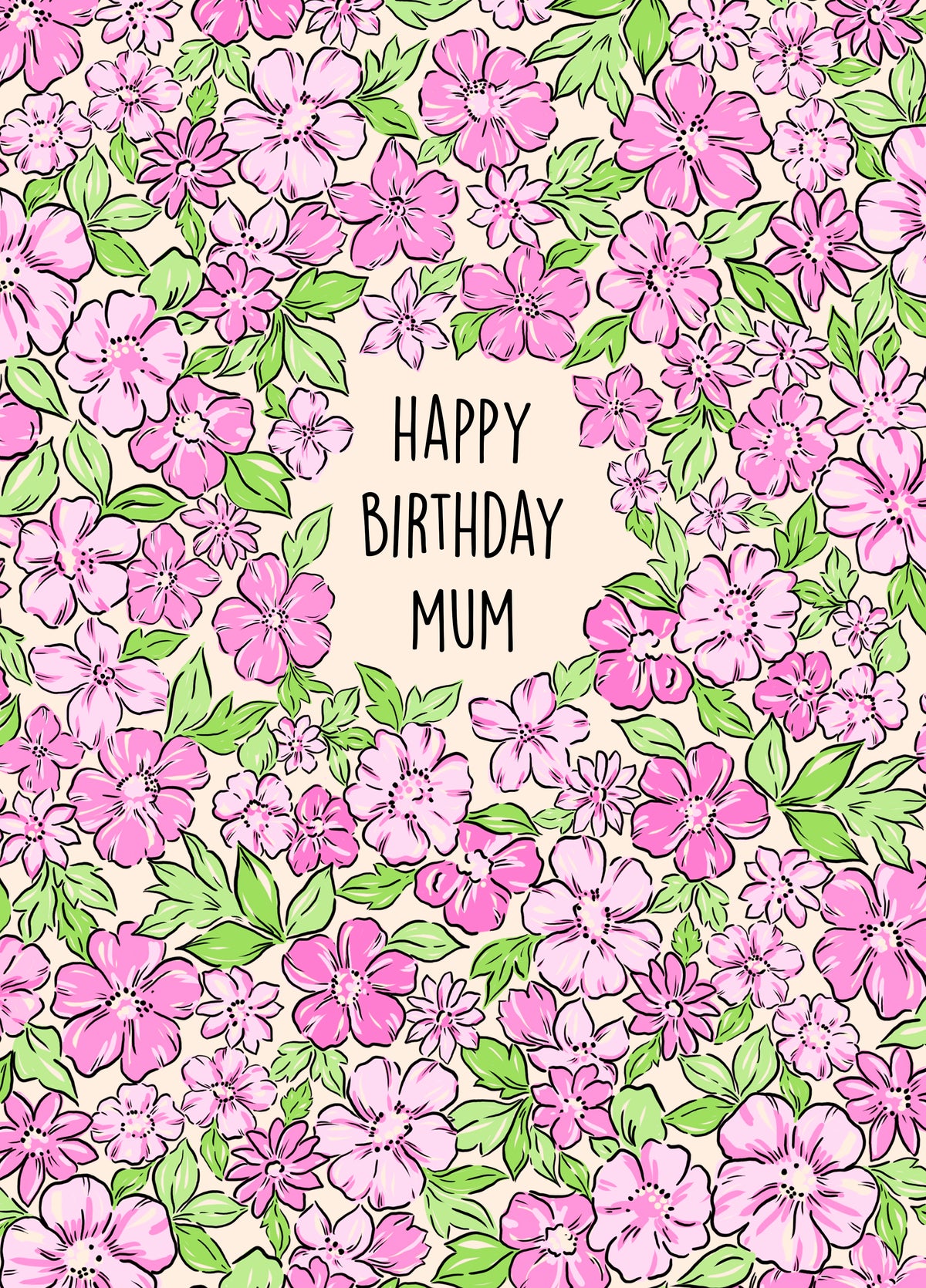 Gorgeous Floral Printed Birthday Card For Your Mum