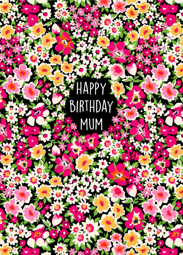 Cute Floral Birthday Card For Mum