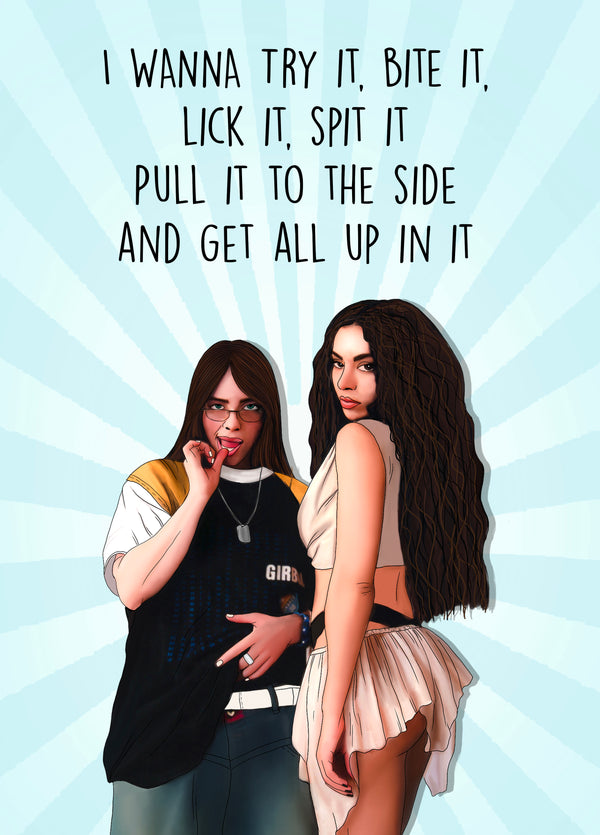 Charli XCX & Billie Eilish Naughty Card