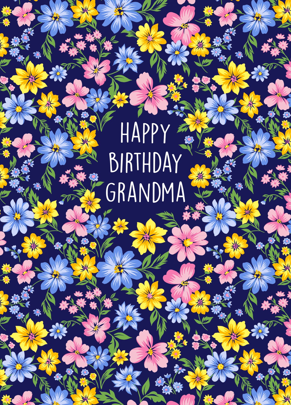 Pretty Floral Birthday Card For Grandma
