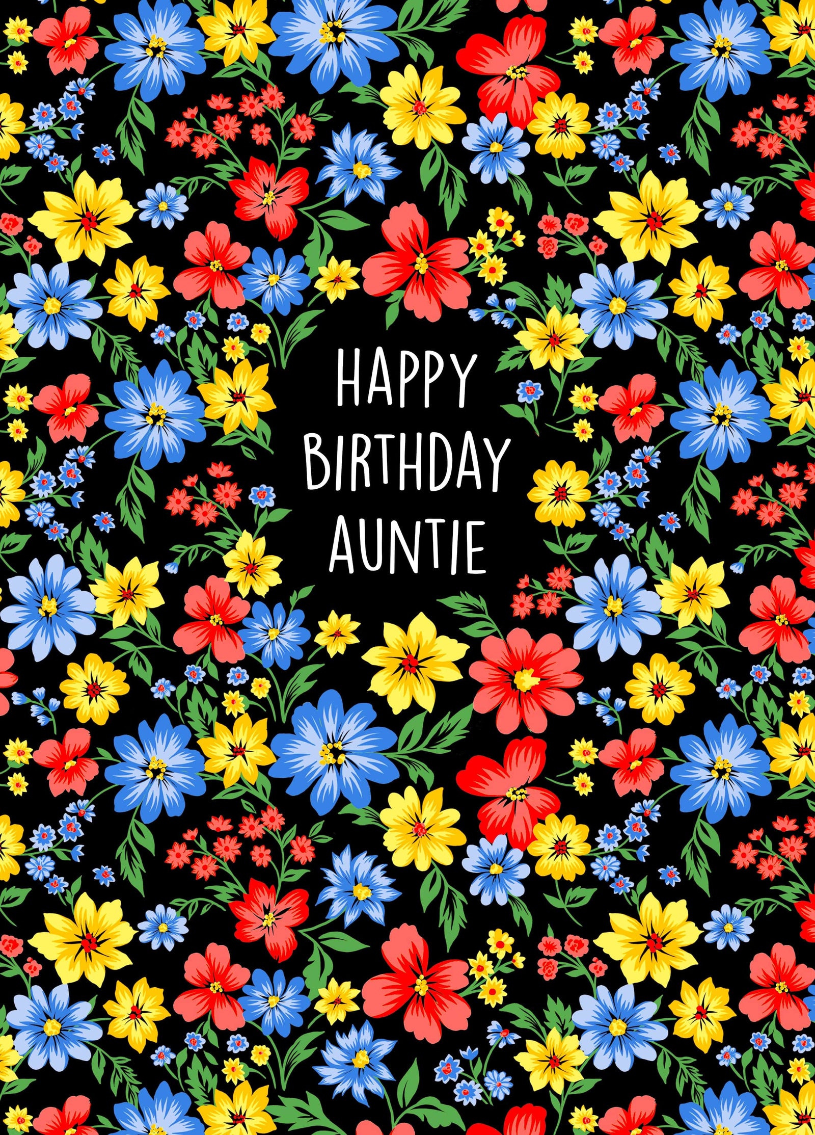 Pretty Floral Birthday Card For Auntie