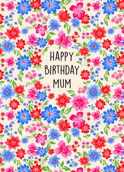 Pretty Floral Birthday Card For Mum