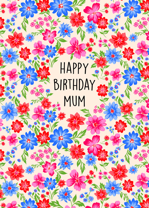 Pretty Floral Birthday Card For Mum