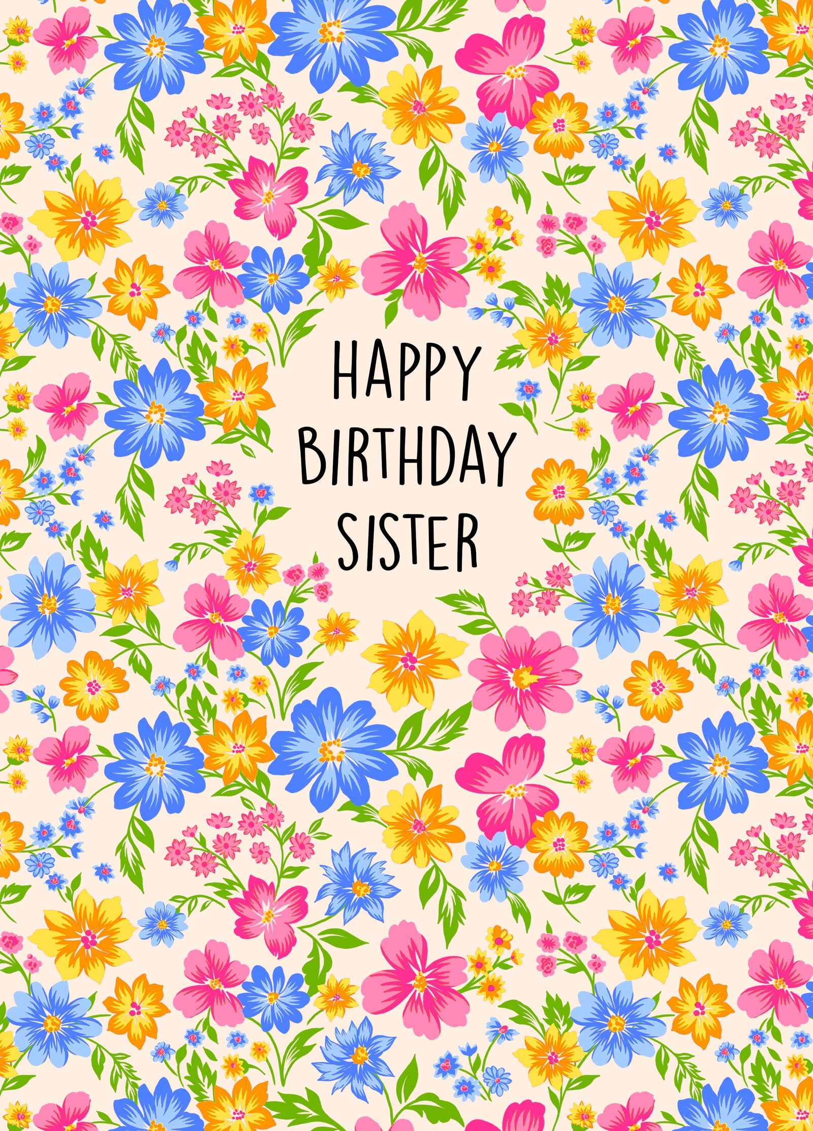 Floral Birthday Card For Sister