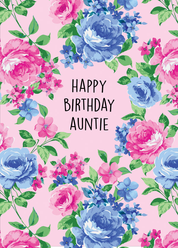Floral Birthday Card For Auntie
