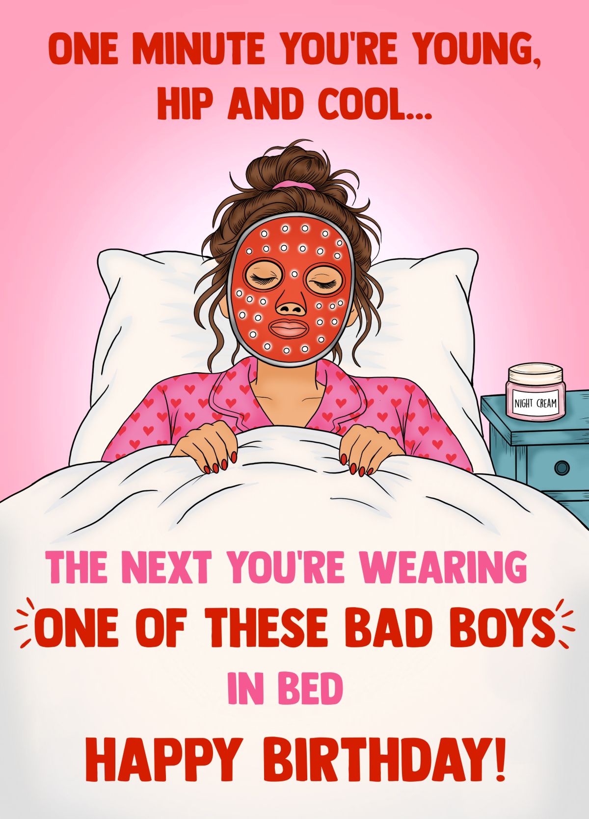 LED Face Mask Birthday Card