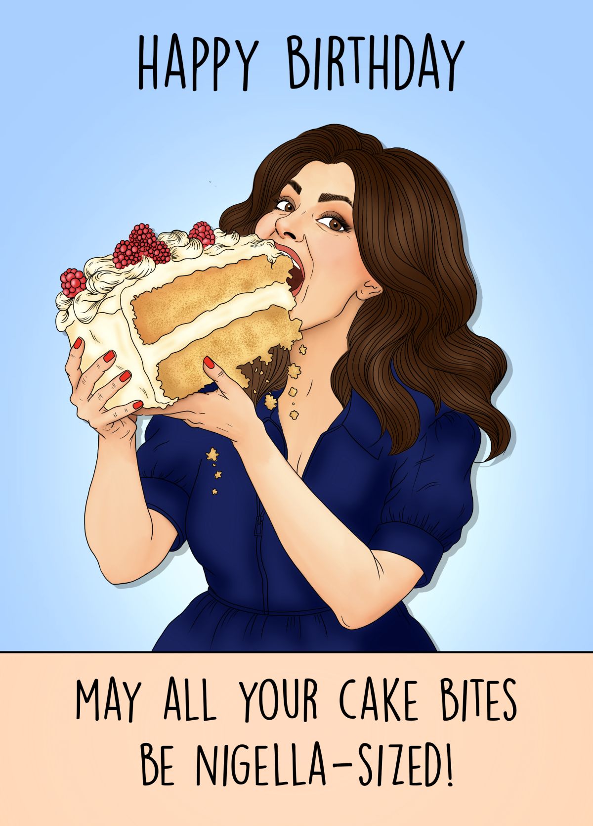 Nigella-Sized Cake Bites Birthday Card