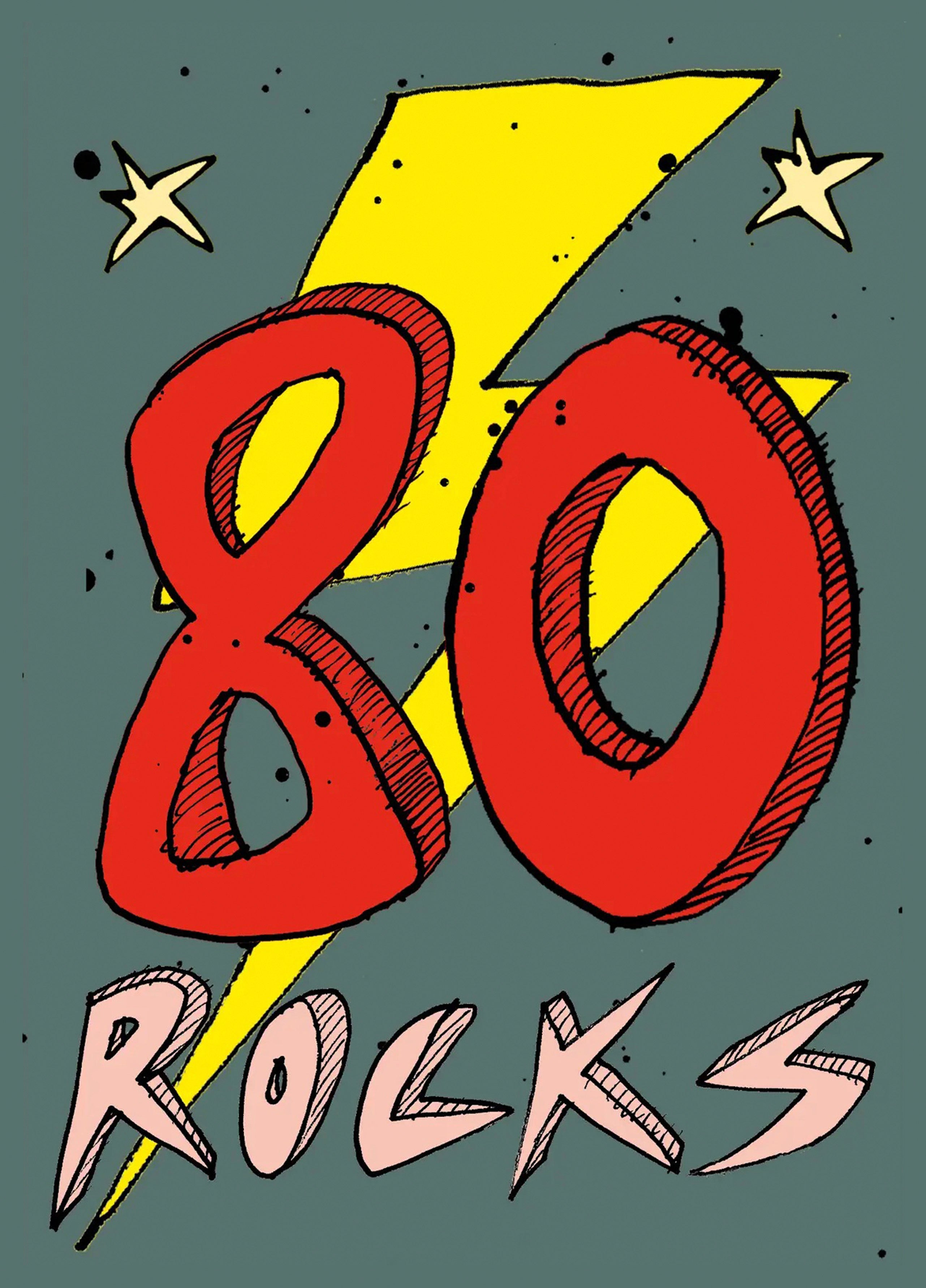 '80 Rocks' 80th Birthday Card – Scribbler Cards & Gifts