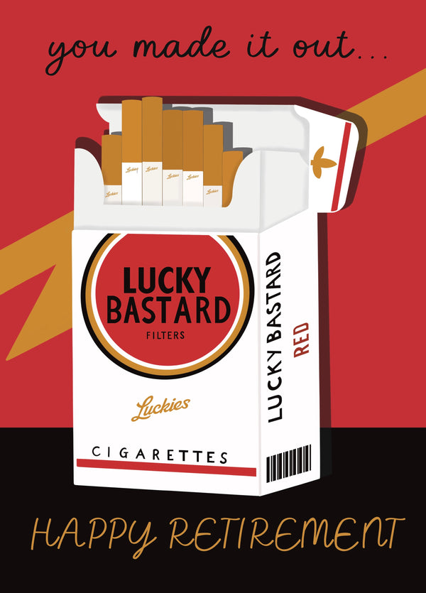 Lucky Bastard - Retirement Card