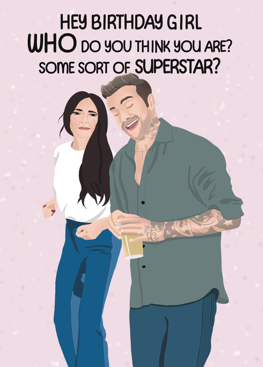 Posh And Becks - Birthday Girl Card