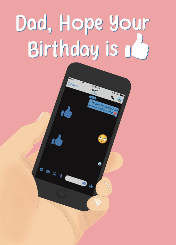 Texting Dad - Funny Birthday Card