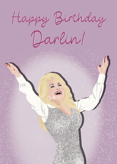 Happy Birthday Darlin! Dolly Parton Inspired Birthday Card
