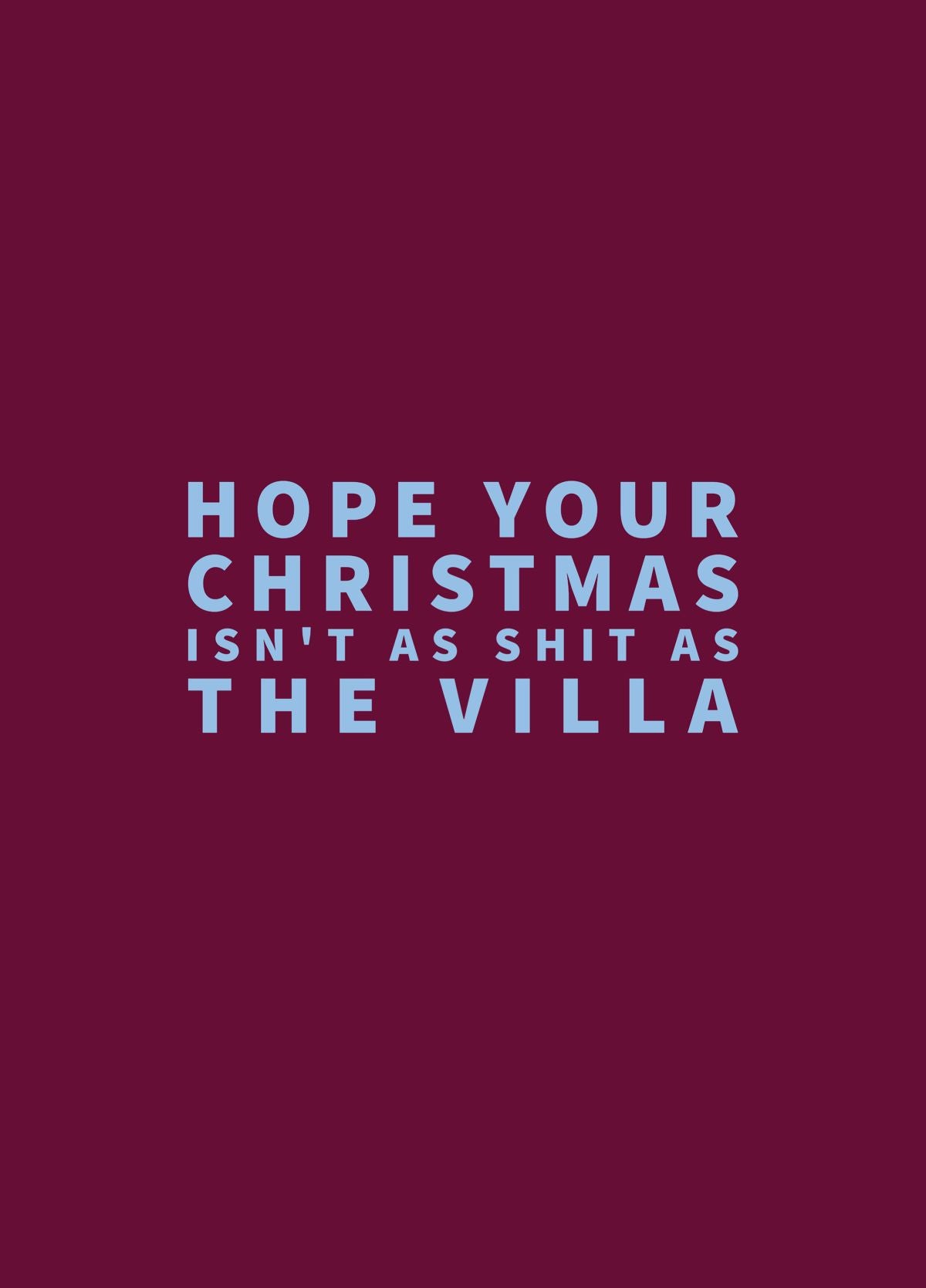 Christmas Card For An Aston Villa Fan