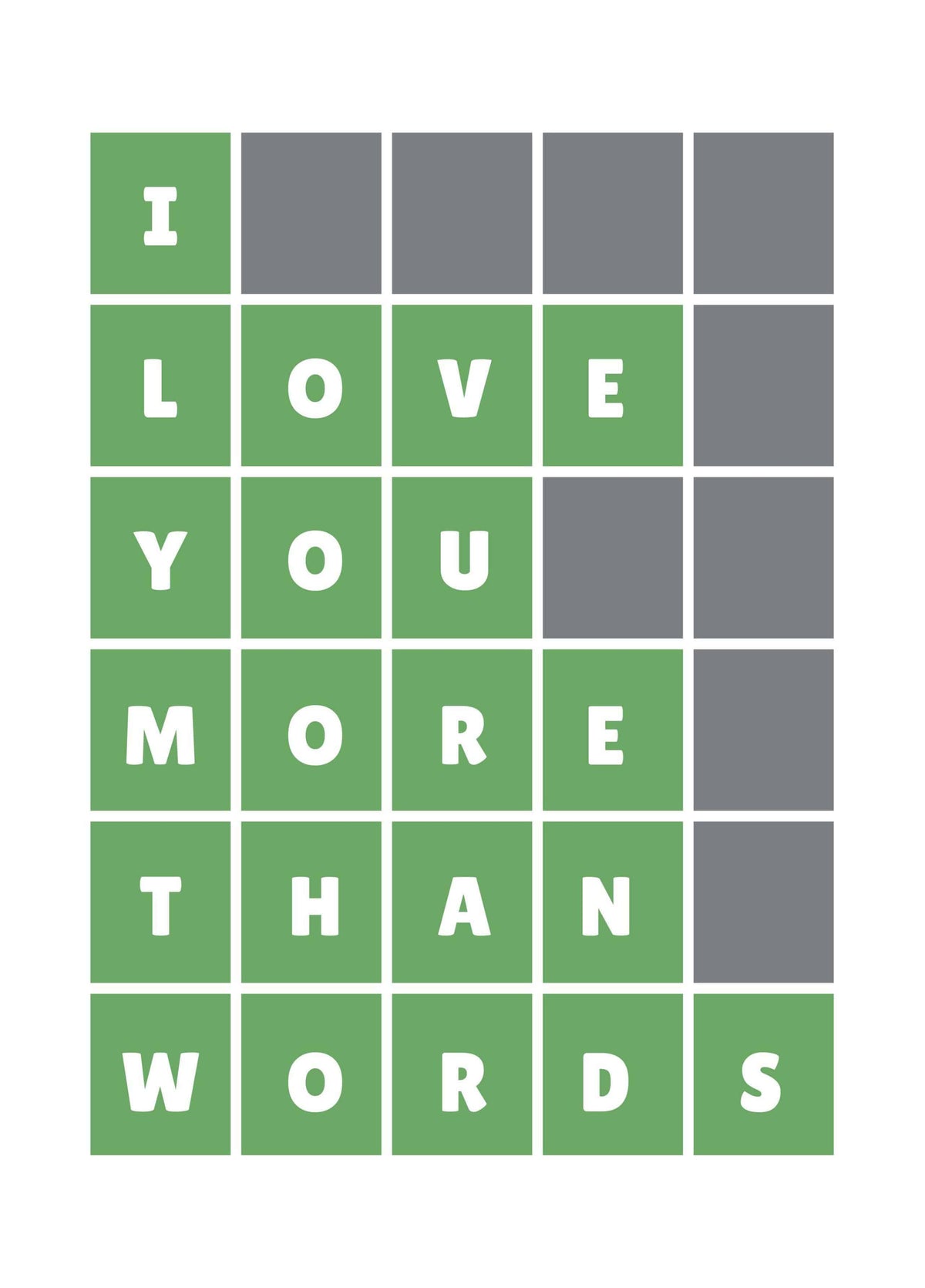 Wordle Inspired Anniversary Card