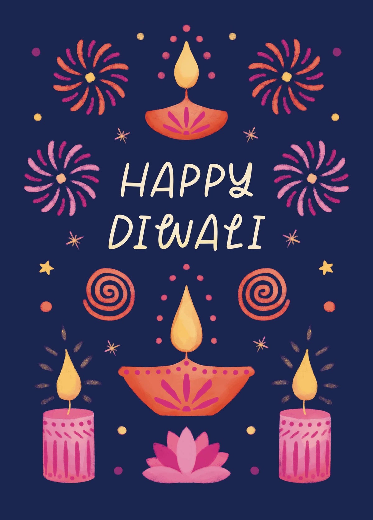 Diwali Fireworks And Lights Card