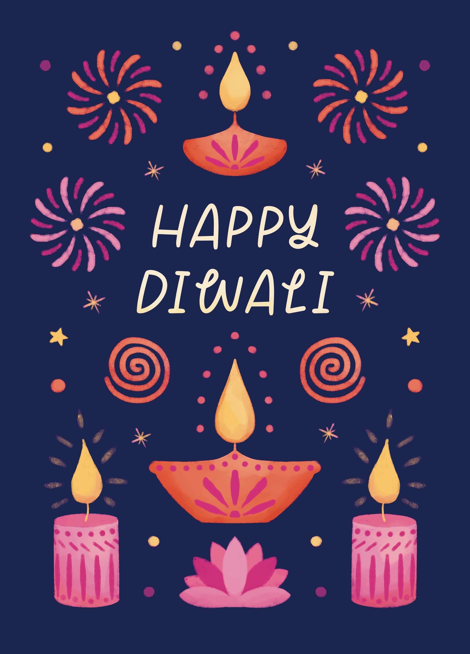 Diwali Fireworks And Lights Card