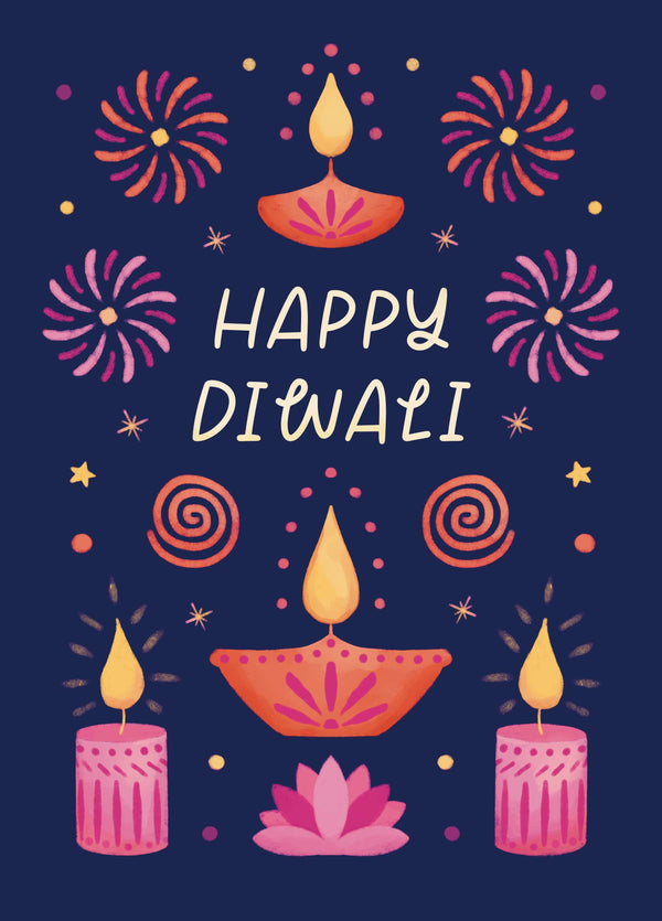 Diwali Fireworks And Lights Card