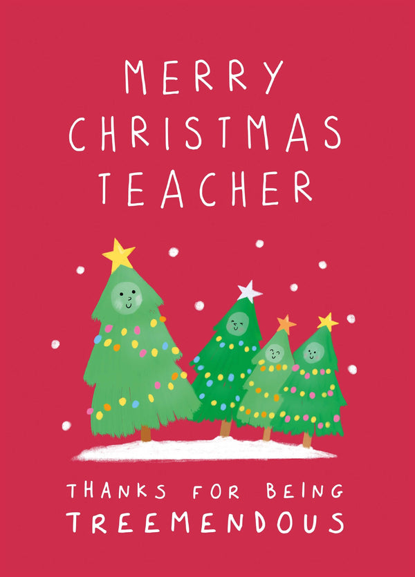 Treemendous Teacher Christmas Card