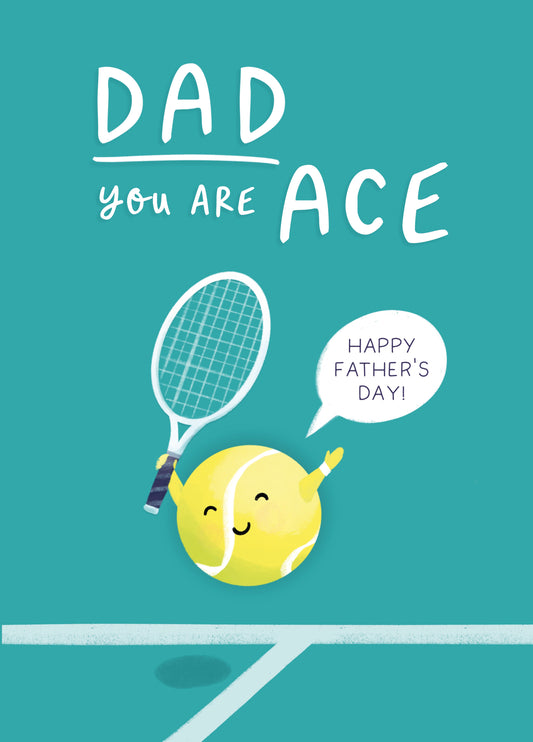 Ace Dad Tennis Pun Card