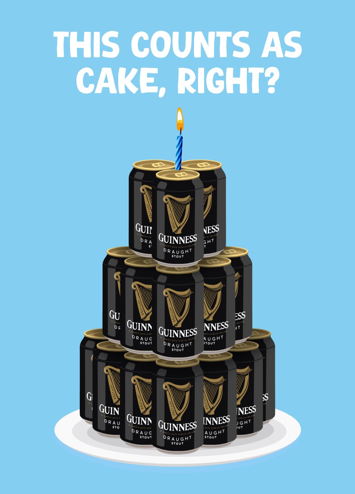 Guinness Cake Funny Birthday Card