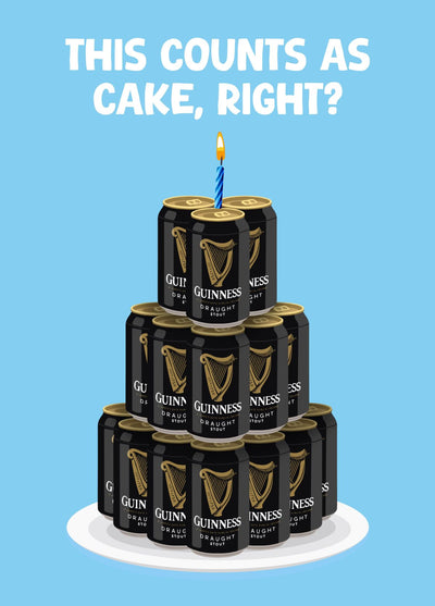 Guinness Cake Funny Birthday Card