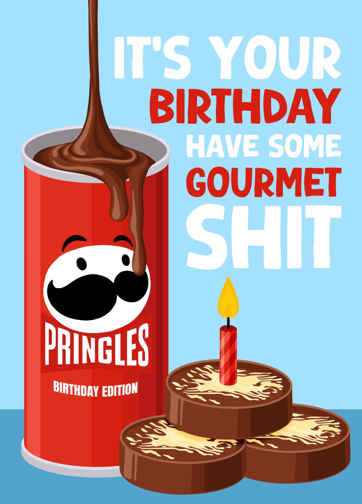 Funny Pringles Chocolate Birthday Card