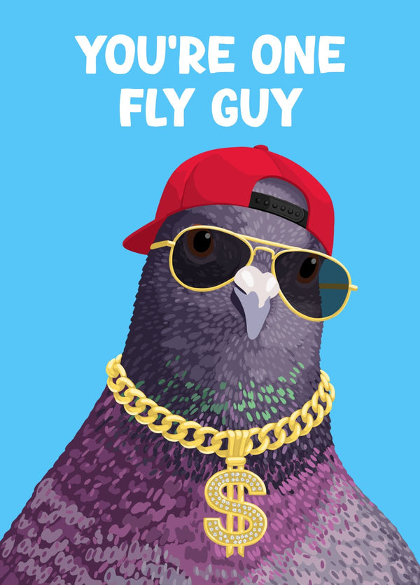 Funny Pigeon Birthday Card You’re One Fly Guy
