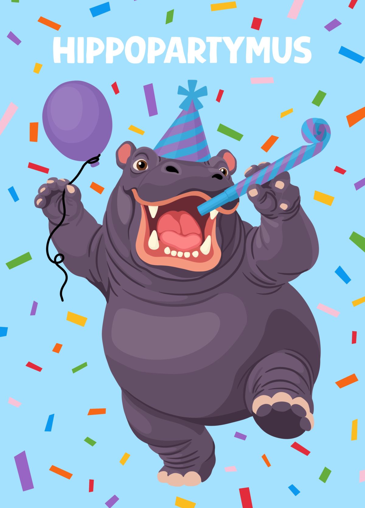 Funny Hippo Birthday Card Hippopartymus