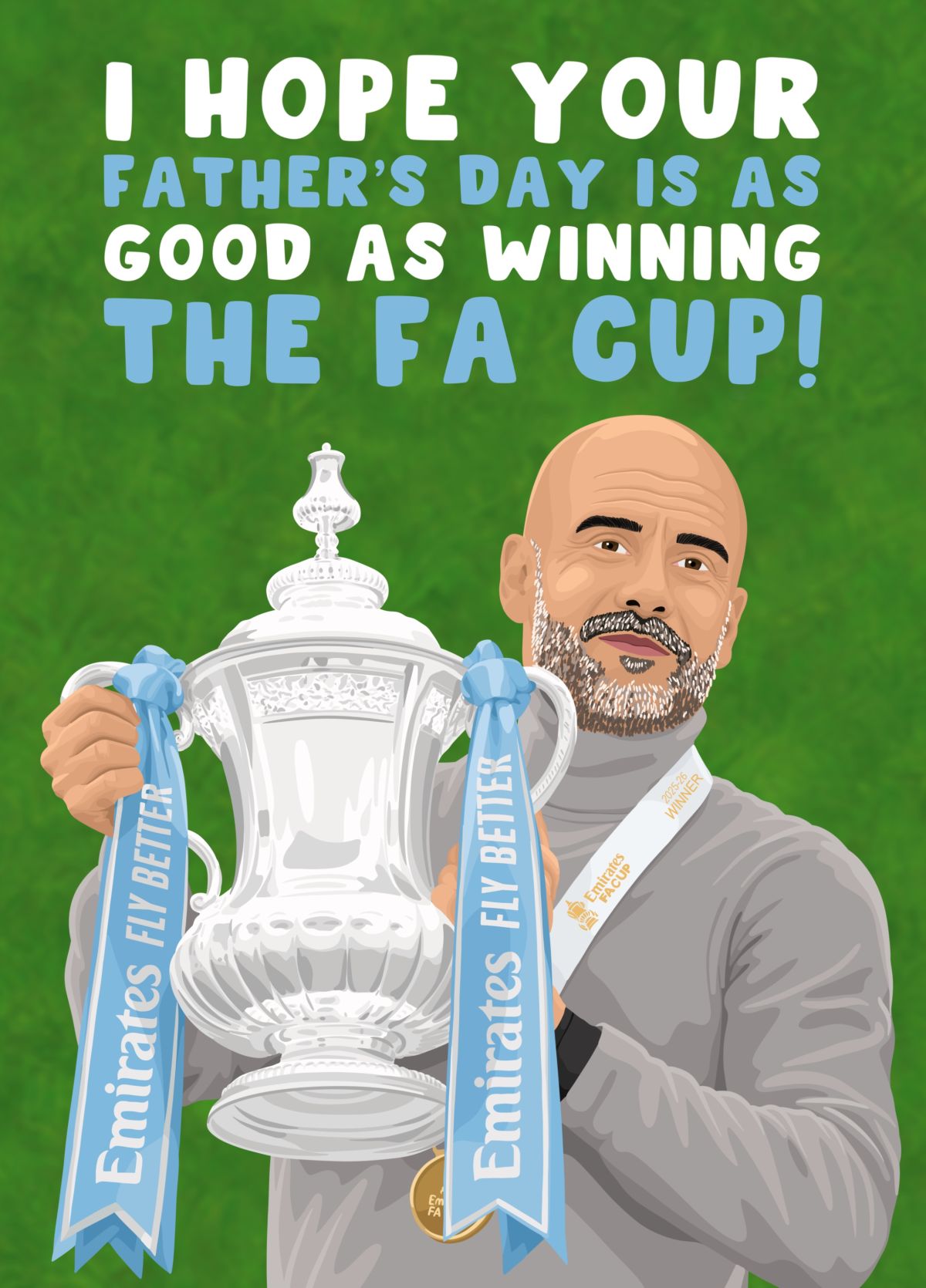 Pep Guardiola Manchester City Fathers Day Card