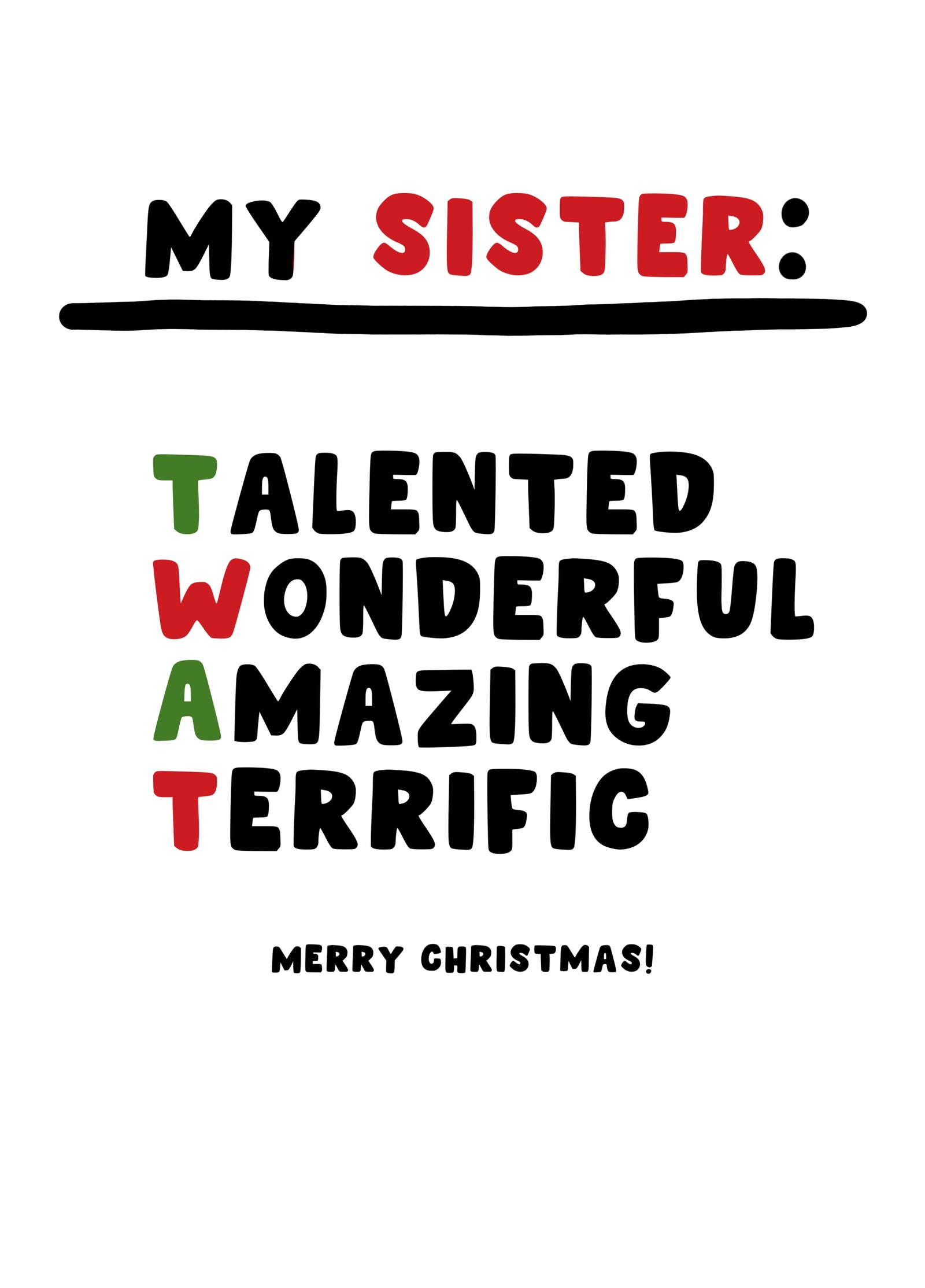 My Sister Twat Christmas Card