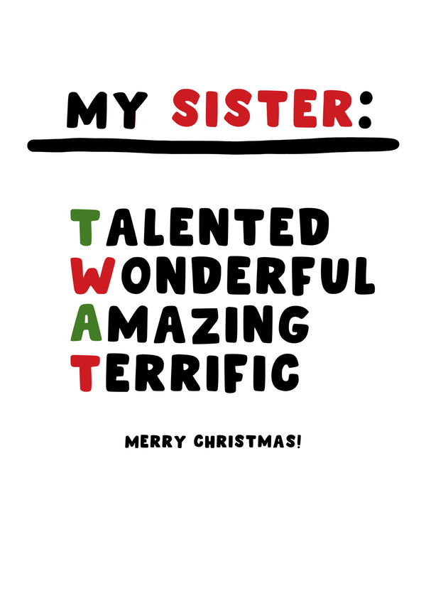My Sister Twat Christmas Card